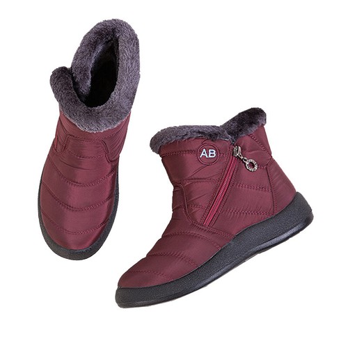 Stivaletti donna invernali fodera pelliccia calda donna scarpe basse antiscivolo impermeabili - Foto 5 di 10