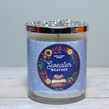 Bath Body Works SWEATER WEATHER Single Wick Candle 8 oz.