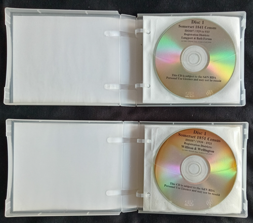 Somerset-1841 and 1851-Census 2x9 CD set-Search Area and Street Names-Complete - Photo 3/3