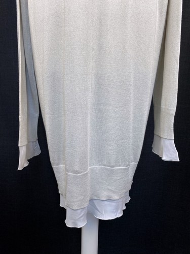 Vestido Suéter Kangra Italia Cachemir Seda Talla 48 M L Longline Tejido en Capas Top - Imagen 12 de 24
