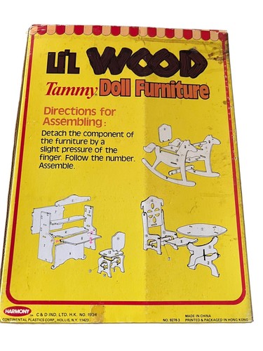 Vintage Li'L WOOD Tammy Doll Family Room Den Furniture NEW in BOX By HARMONY - Picture 2 of 10