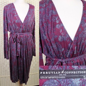 20 Jersey Dress Xl Peruvian 18 Floral Stretch Hippy Long Wrap Boho Connection wIxO5qU