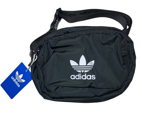 Adidas Originals Black Logo Sport Waist Festival Outdoor FannyPack Crossbody Bag - Picture 1 of 8