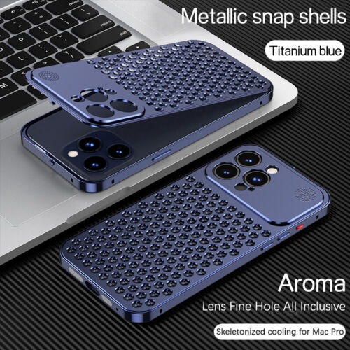 Hülle Für iPhone 15 Pro Max 14 13 12 Aluminium Metall Aromatherapie Schutz Etuis - Bild 2 von 17