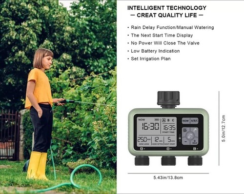 3-Outlet Water Timer Independent Control Program Digital Garden Sprinkler - 第 7/20 張圖片