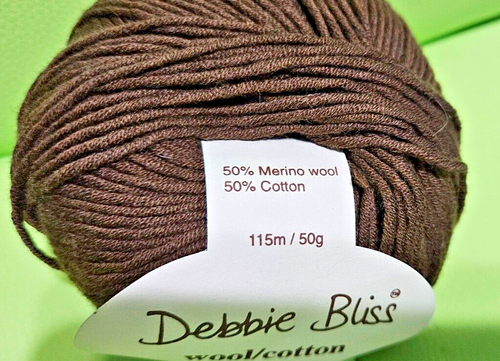 Debbie Bliss- Wool & Cotton 136 meters 50 grams - Brown - Lot of two skeins! - Picture 3 of 3