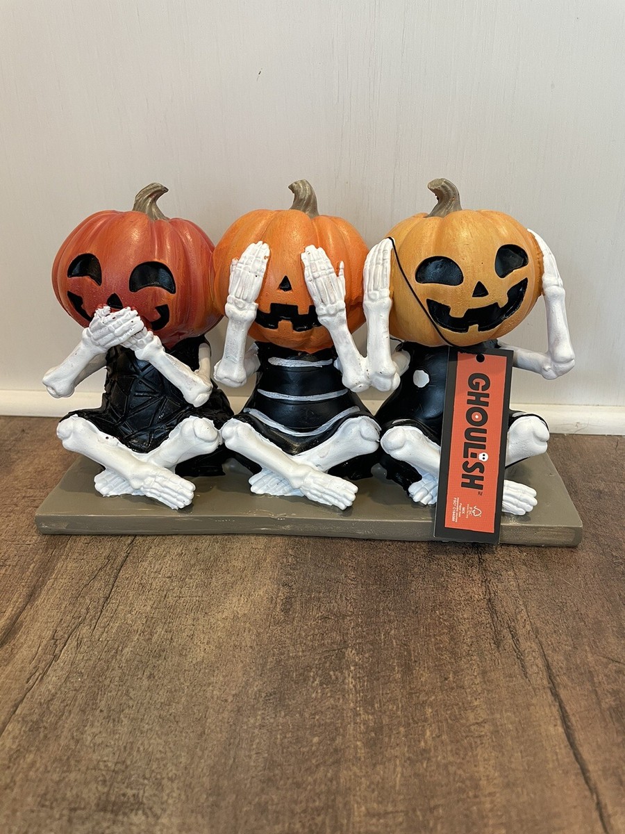 Pumpkins Trio Hear No, See No, Speak No Evil Tabletop Statue