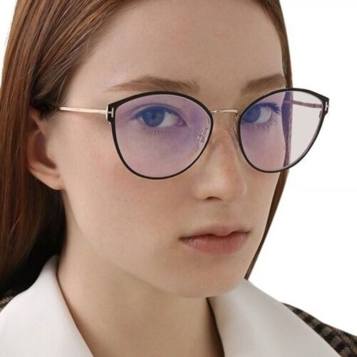 Tom Ford Women Eyeglasses Black Rose Gold Blue Light Cat Eye FT5573 005 NEW - Picture 12 of 12