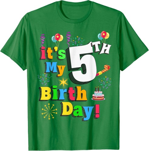 Kids it's my 5th Birthday Fifth Happy Birthday Boy or Girl T-Shirt Hoodie - Picture 15 of 19