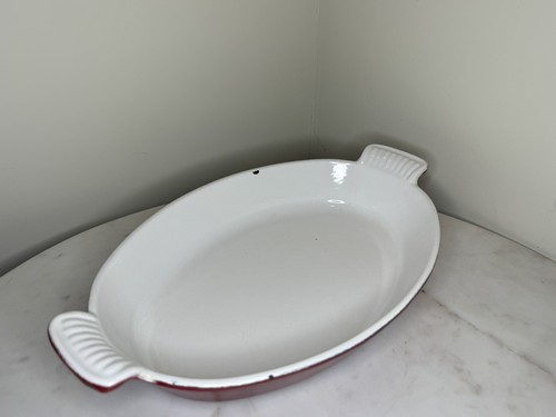 DANSK Rot Emailliert Gusseisen Oval Bäcker Au Gratin Schale 10" - Bild 4 von 12
