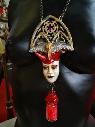 Lucifer Gothic Talisman Occult Symbology Satanic Baphomet Satanist Urn Pendant - Picture 11 of 24