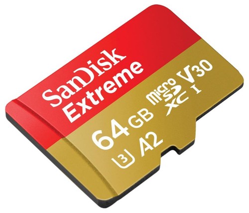 SANDISK - Extreme MicroSDXC UHS-I U3 V30 Memory Card, 64GB 160MB/s 60MB/s - Picture 2 of 3