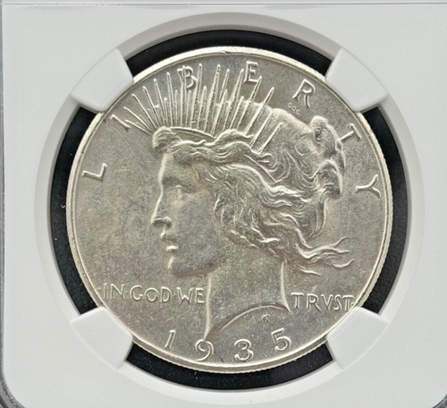1935 P $1 Peace 90% Silver Dollar NGC Almost Uncirculated Low Mintage BetterDate - Picture 3 of 5