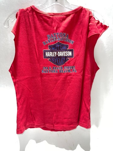 Camiseta sin mangas roja Harley Davidson Daytona Beach Florida talla XL - Imagen 2 de 3