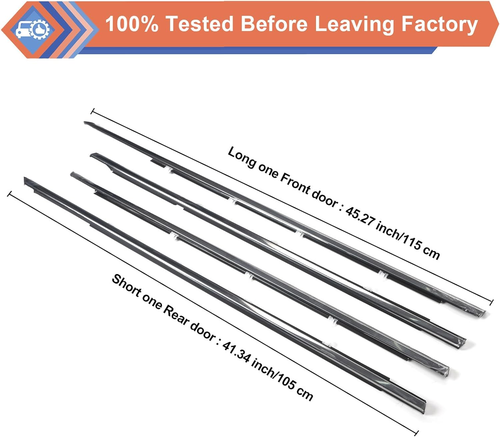 4 PACK Car Outer Door Window Moulding Trim Seal Belt For Honda Accord 2008-2012 - Picture 5 of 8