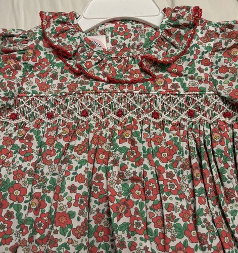 Mädchen neu mit Etikett Southern gesmockter Strampler blasenfreie Schleife 9 Monate - Bild 2 von 10