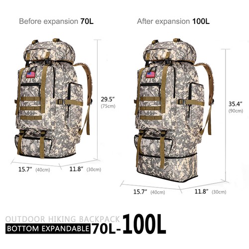Mochila táctica militar grande al aire libre mochila viaje camping senderismo bolsa - Imagen 4 de 16