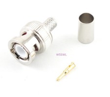 BNC Male Coax Connector Crimp RG-8X LMR-240 2-Pcs - USA Ham Radio Seller