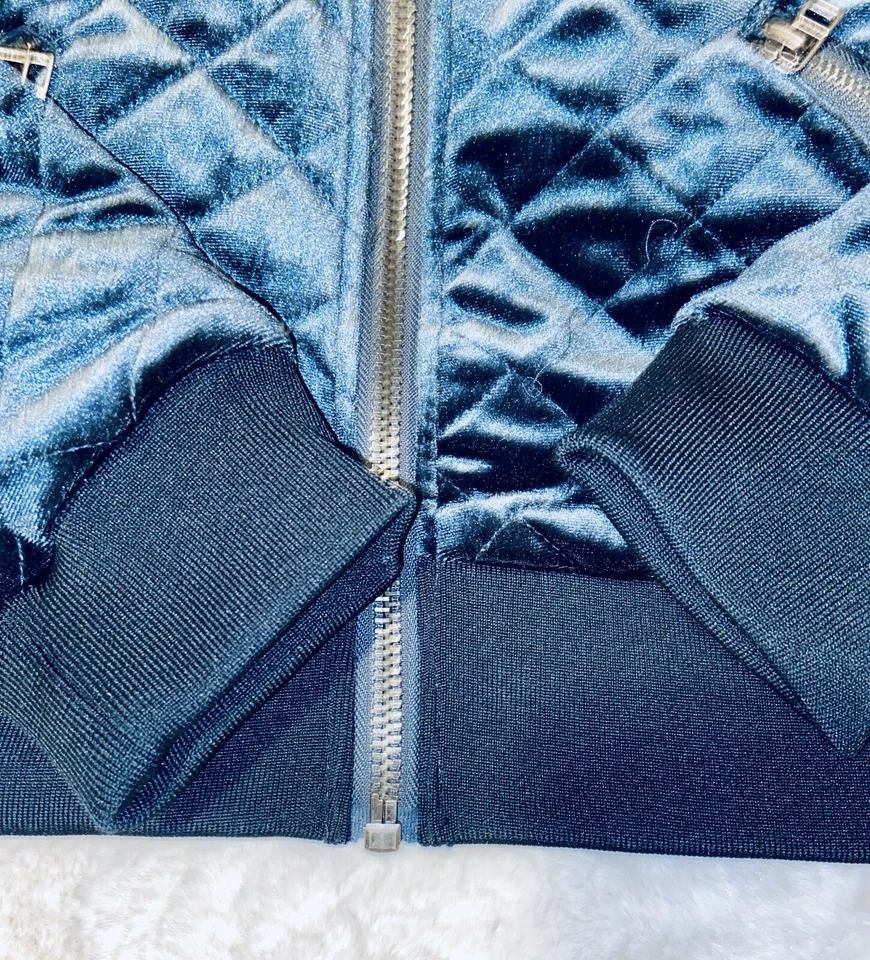 Chaqueta Bomber KENSIE Para Mujer Acolchada Informal Terciopelo Terciopelo Color Verde Talla Pequeña Foto 4 de 4