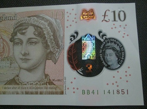 Great Britain GB UK - "£10 ~ TEN POUNDS" New Polymer / Plastic Banknote 2017 (a) - Picture 9 of 11