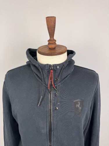 Puma Ferrari Blue Full Zip Pockets High Neck Hooded Sweater Sz US M - Picture 4 of 24