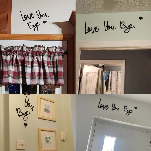 1Set Bye, liebe dich Holz Drehbuch Schild Flur Heimtür an der Wand Dekor schwar - Bild 12 von 12