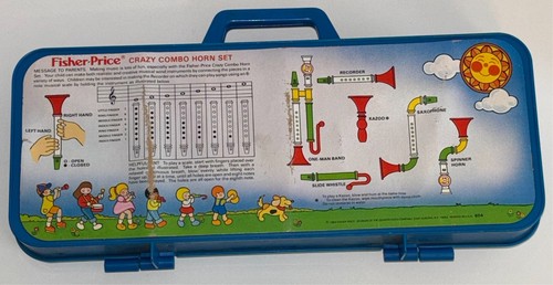 Vintage Fisher Price Crazy Combo Horn Set im Koffer 604, komplett, 1984 - Bild 7 von 7