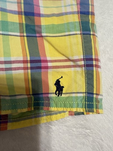Boys Size 5 Polo Ralph Lauren Plaid Swim Trunks Flawed Lined - Picture 3 of 8