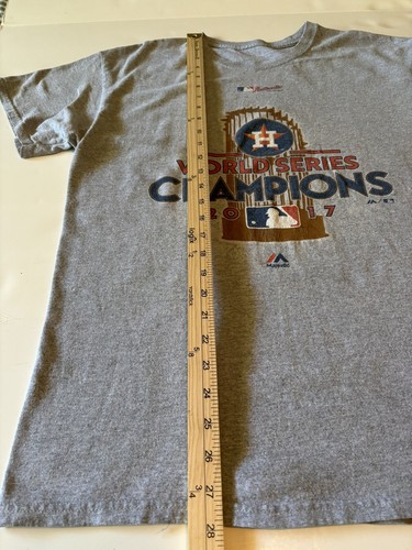 Camicia grigia Houston Astros 2017 World Series Champions da uomo taglia Large Majestic - Foto 6 di 9