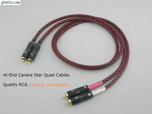A01P (30cm 1ft) --- Pair Canare L-4E6S RCA (M to M) Audio Cables Locking Plug - Picture 1 of 3