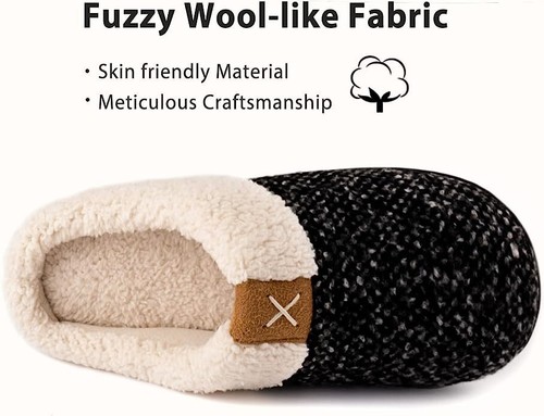 Women's Cozy Memory Foam Slippers Fuzzy Plush Gift Cozy House Shoes Easy Slip On - Picture 4 of 21