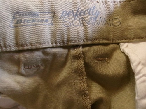 GENUINE Dickies WOMEN KHAKI PANTS High Rise perfectly SLIMMING 16R relaxed fit - Picture 3 of 9
