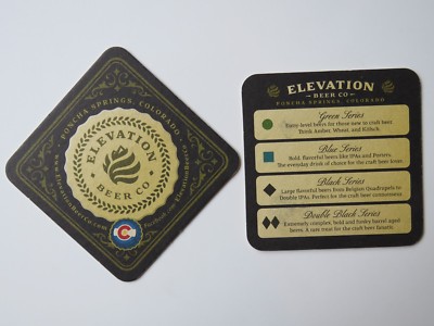 Beer Collectible Coaster ~*~ ELEVATION Beer Co, Poncha Springs, COLORADO Brewery