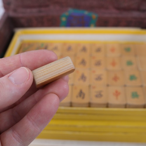 Mah Jong Butterscotch Chinese London Retailer Gibson Sons Bamboo Tiles Nouveau - Picture 13 of 20