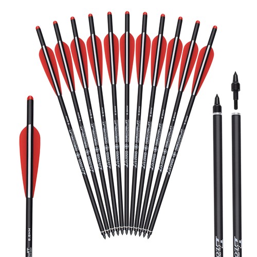 Carbon Crossbow Bolts 16" Archery Arrows with 4" Vanes Replaced Arrowhead 12X - Picture 11 of 11
