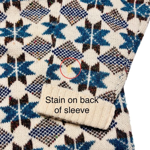 Vintage Chaps Ralph Lauren Wool Sweater Eight Point Star Quilt Pattern Large - Picture 4 of 10