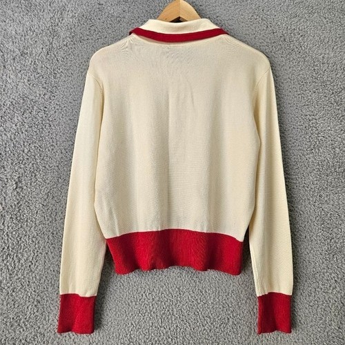 Voodoo Vixen Clara Apple Cardigan 3XL Vintage Retro Watermelon Cream Red Women's - Picture 4 of 15