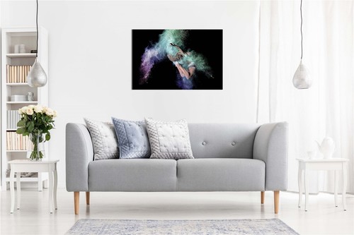 Colorido Polvo Bailar Gimnasta Atleta Enmarcado Lona Estampado Pared Arte Decoración del Hogar - Imagen 2 de 6