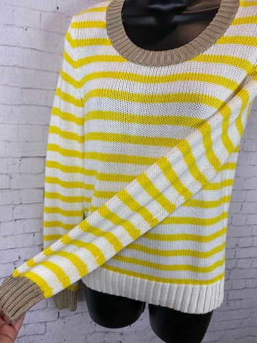 Suéter Workshop Andrea Jovine Pequeño Mujer Amarillo Blanco Rayas Tejido (J66) - Imagen 4 de 7