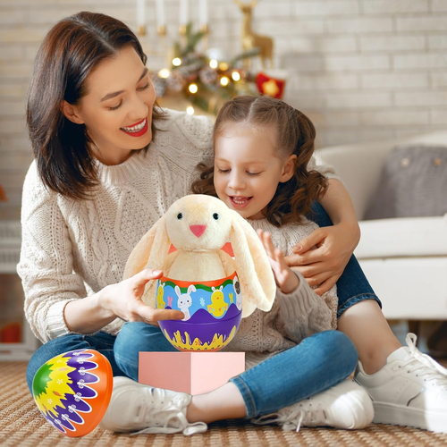 Prefilled Easter Eggs with Stuffed Animals Toys 6.5" Metal Easter Eggs Filled wi - Picture 6 of 12