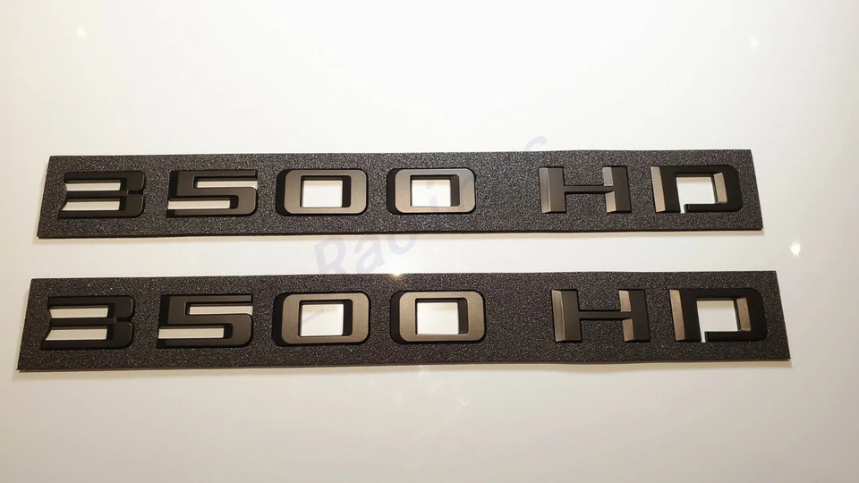Placa de identificación emblema de puerta negra mate 2 piezas 2019+ nueva Silverado 3500HD 3500 HD Foto 4 de 4