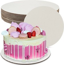 MT Products White Corrugated Cardboard Cake Boards 14" Round - Pack of 250