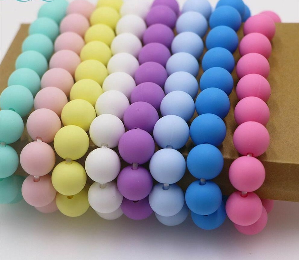 Silicone Beads 12mm Round Dentition Baby Teething Jewelry Making Product 1000pcs Magazyn w super specjalnej cenie