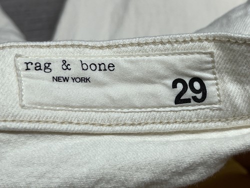 Rag & Bone Cut Off Shorts Mid Rise Vintage Bermuda Cream White Size 29 Frayed - Picture 6 of 10