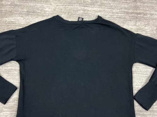 Active Life Sweatshirt Womens Medium Black Longsleeve Side Slits Soft - Picture 8 of 11