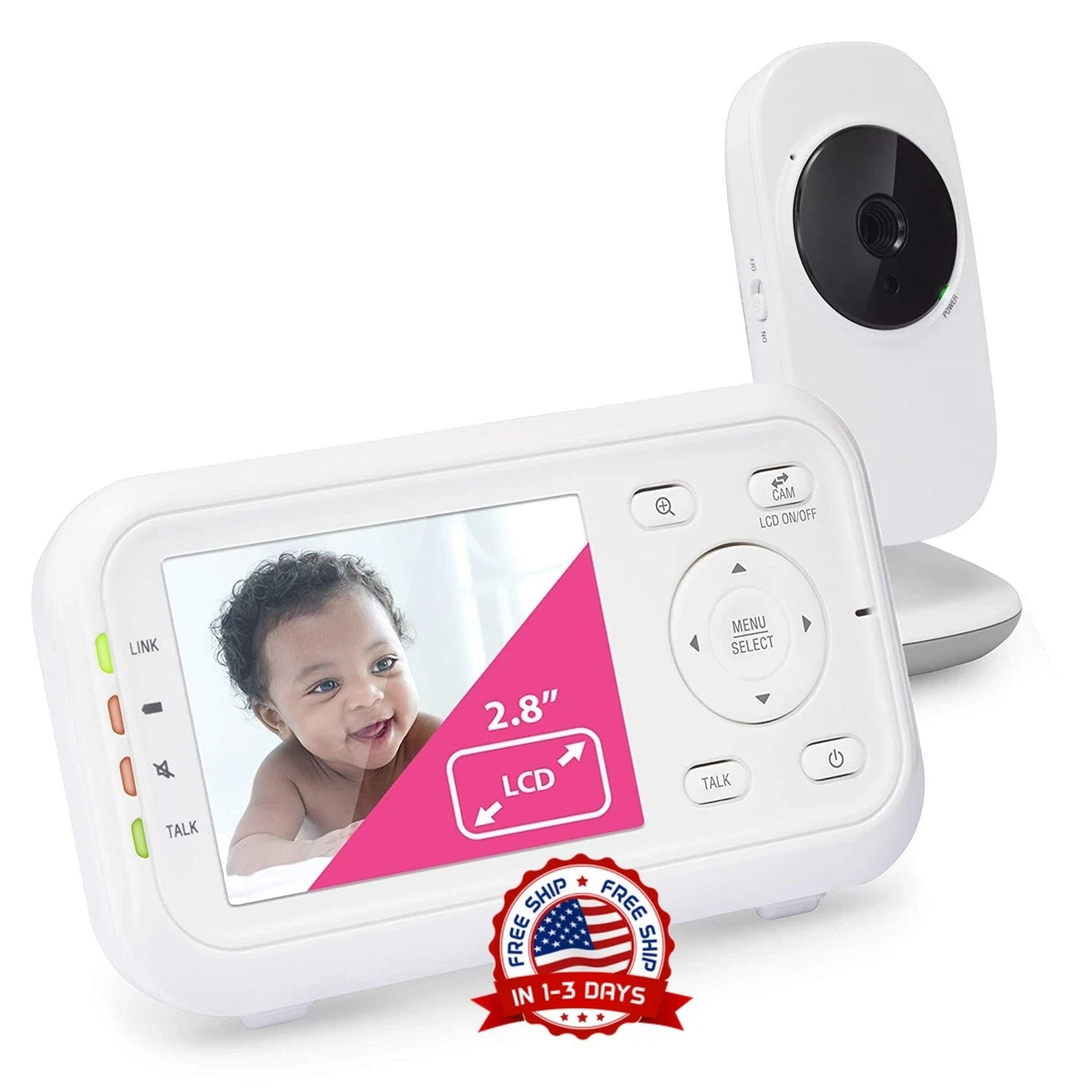 Monitor Para Bebe Con Camara Wifi y Audio En Cuna Vision nocturna y  temperatura