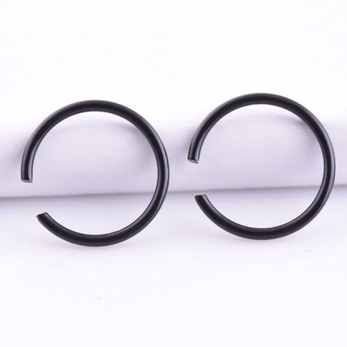 0.8*8MM Mens Unisex 2PCS Fake Piercing Ring Nose Lip Ear Body Earring New 8COLOR - Picture 7 of 19