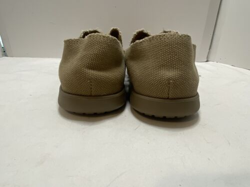 Crocs Santa Cruz Loafers Slippers Slip On Shoes Canvas Khaki mens size 7 - Picture 3 of 7