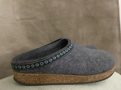 HAFLINGER Womens GRAY Classic GZ Comfort Winter Germany New Wool Slippers 8.5 - Picture 5 of 10