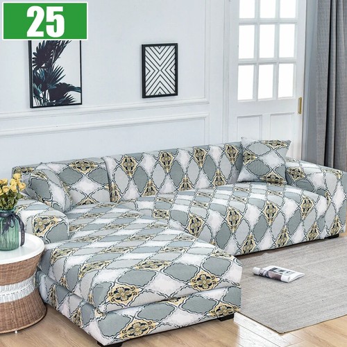 Elastic Sofa Cover Slipcover 1/2/3/4 Seater Sectional L-Shaped Corner Sofa Cover - Picture 46 of 58